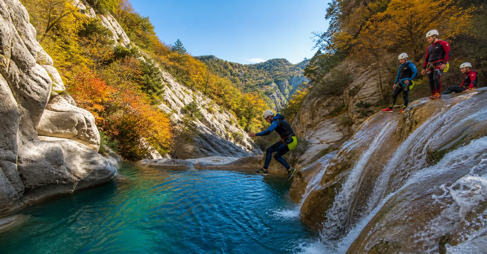 Canyoning Aiglun en automne : l'adrénaline à Saint-Auban
